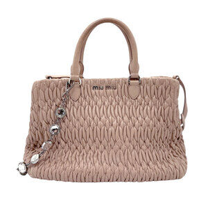Miu Miu Matelass Leather Shoulder Bag Pink